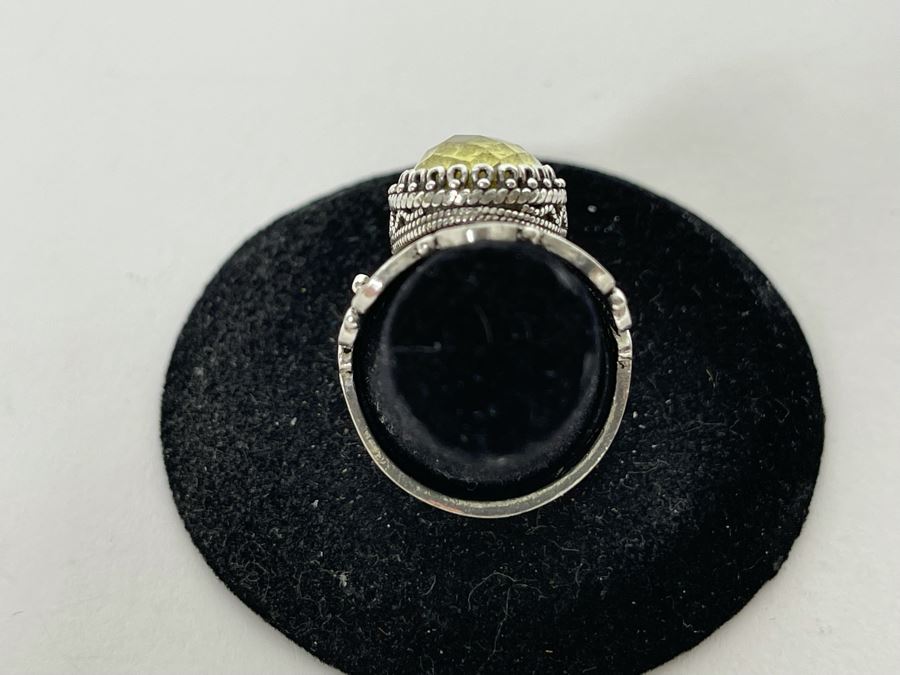 JUST ADDED - Sterling Silver Citrine Ring Size 8.5 8.6g [Photo 8]