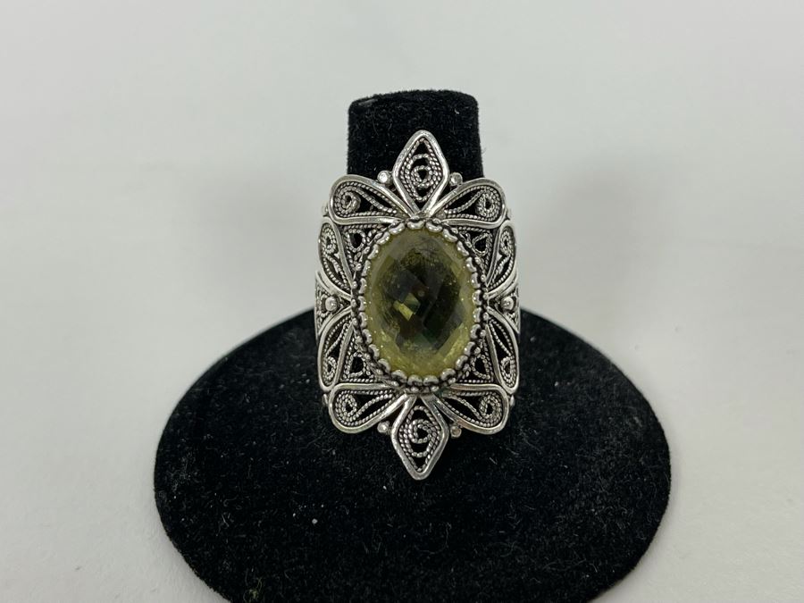 JUST ADDED - Sterling Silver Citrine Ring Size 8.5 8.6g [Photo 3]