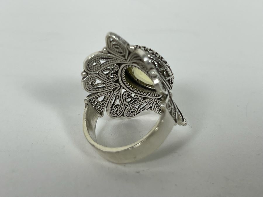 JUST ADDED - Sterling Silver Citrine Ring Size 8.5 8.6g [Photo 9]