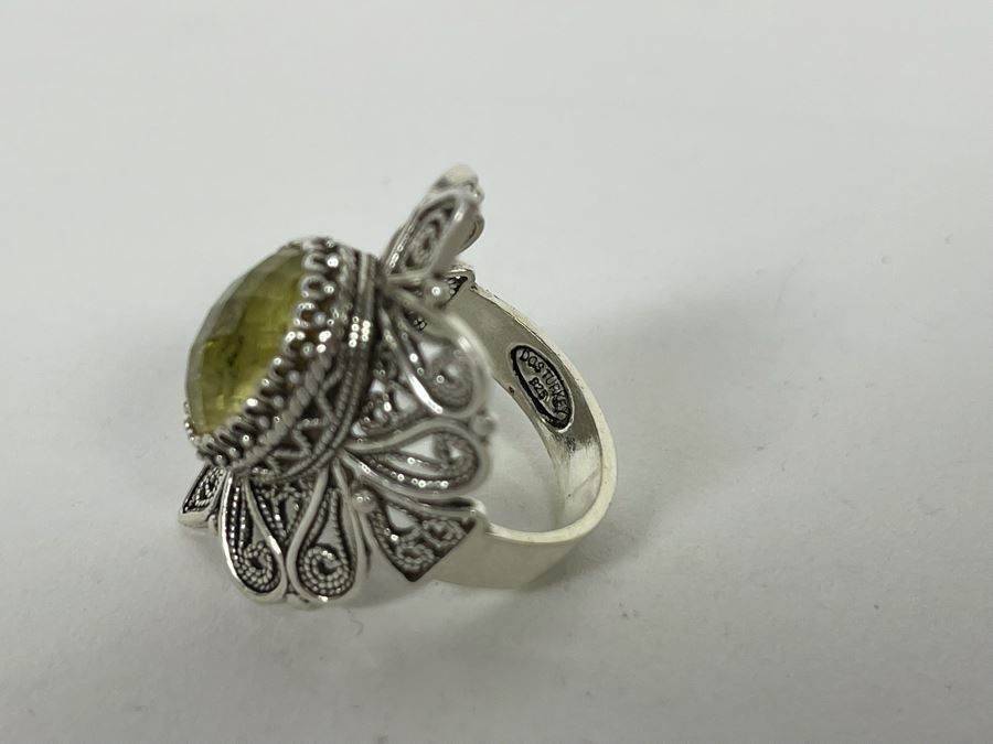 JUST ADDED - Sterling Silver Citrine Ring Size 8.5 8.6g [Photo 10]