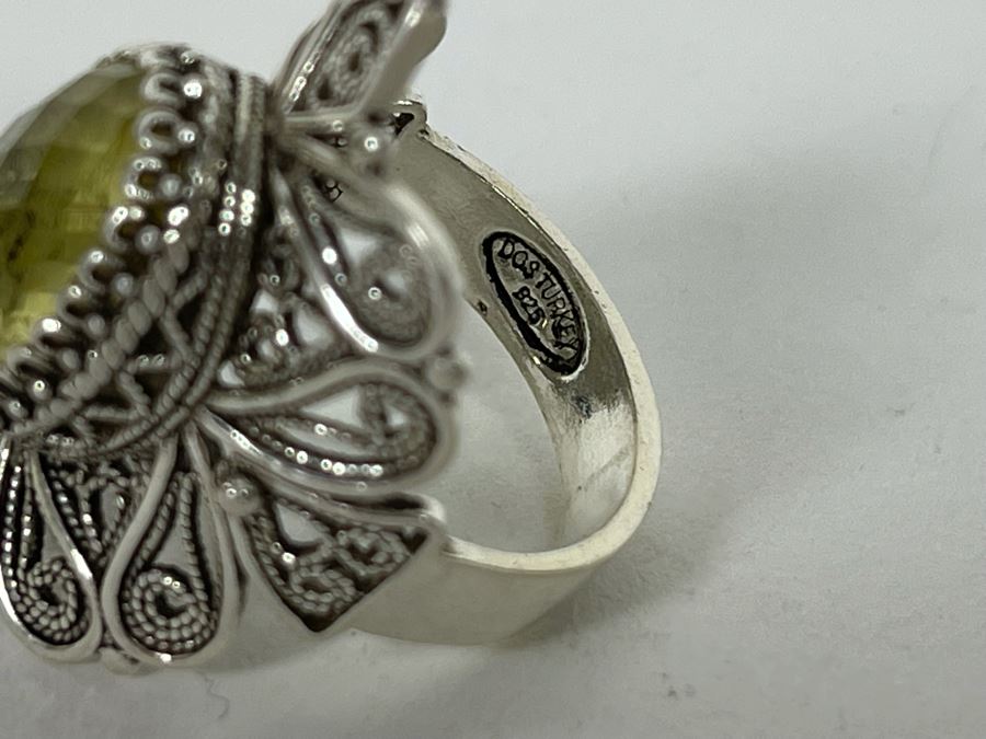 JUST ADDED - Sterling Silver Citrine Ring Size 8.5 8.6g [Photo 11]