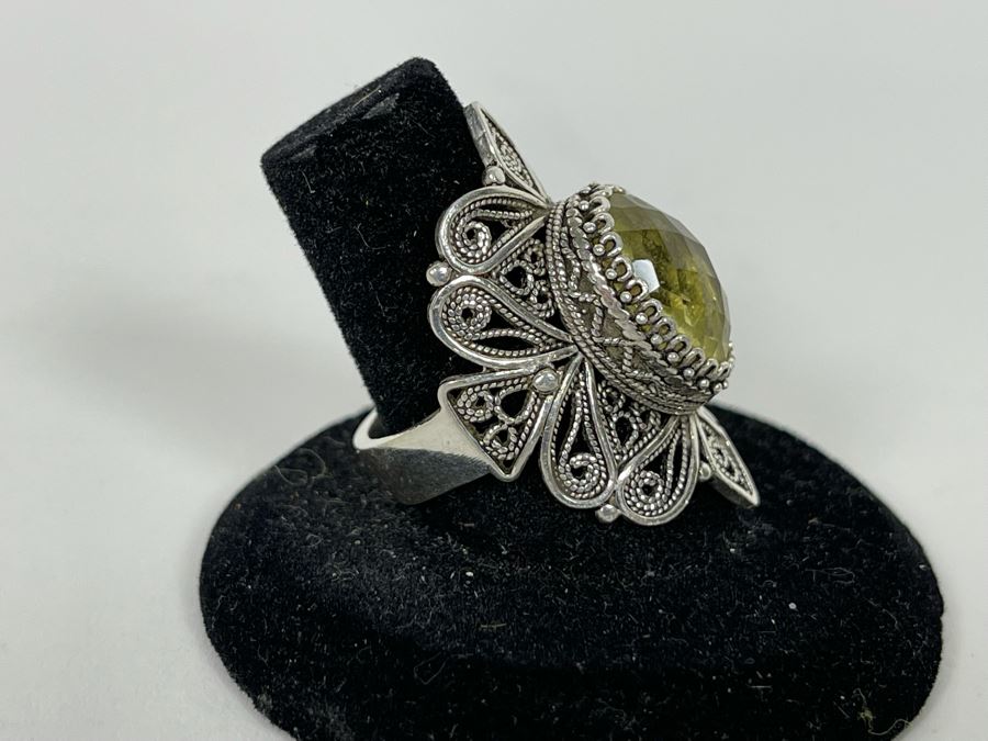 JUST ADDED - Sterling Silver Citrine Ring Size 8.5 8.6g [Photo 7]