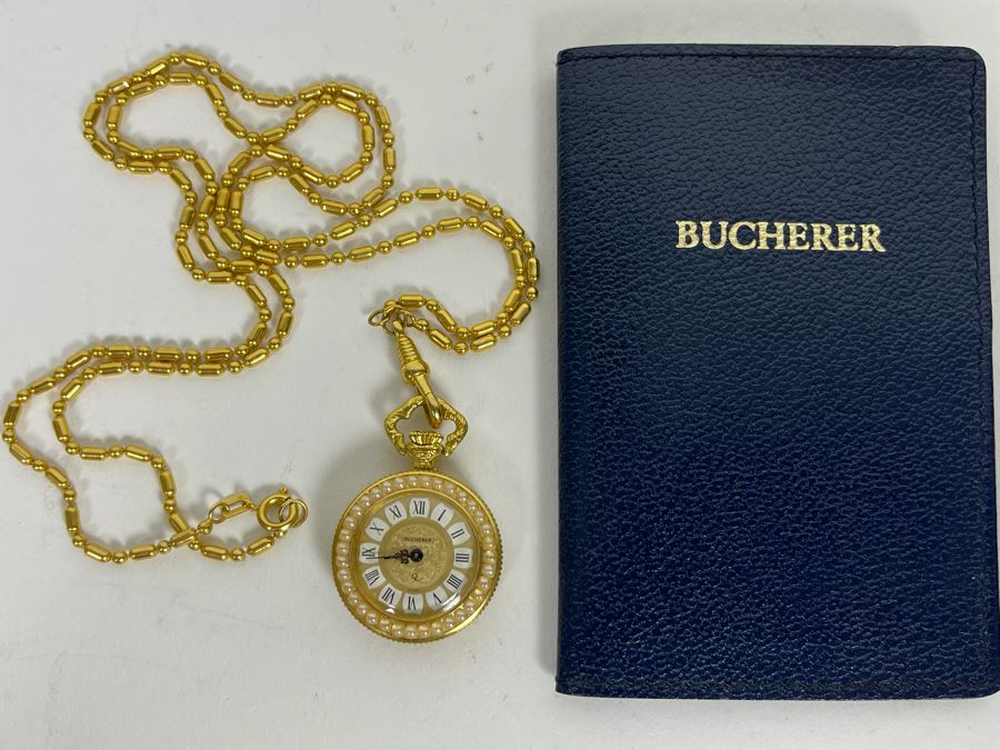 JUST ADDED - Bucherer Pocket Watch With Fob Chain [Photo 1]