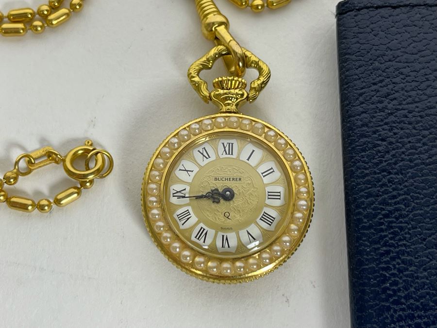 JUST ADDED - Bucherer Pocket Watch With Fob Chain [Photo 4]