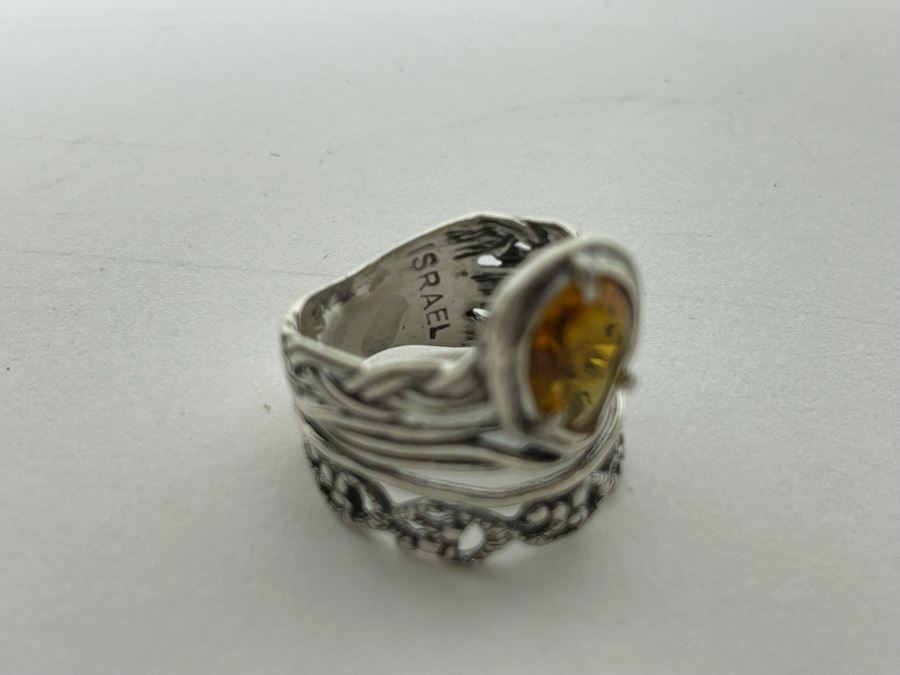 JUST ADDED - Sterling Silver Citrine Ring Size 7.5 5.8g [Photo 9]