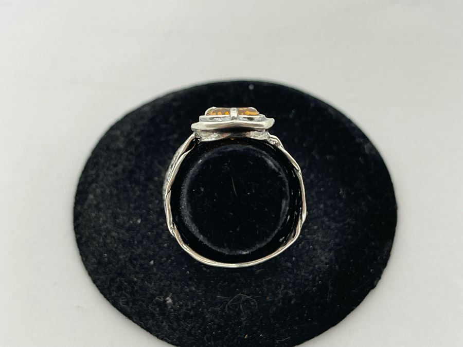 JUST ADDED - Sterling Silver Citrine Ring Size 7.5 5.8g [Photo 7]