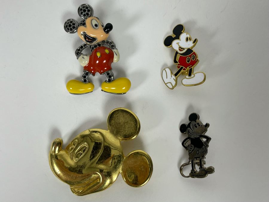 JUST ADDED - Collection Of Four Vintage Mickey Mouse Brooches Pins [Photo 3]