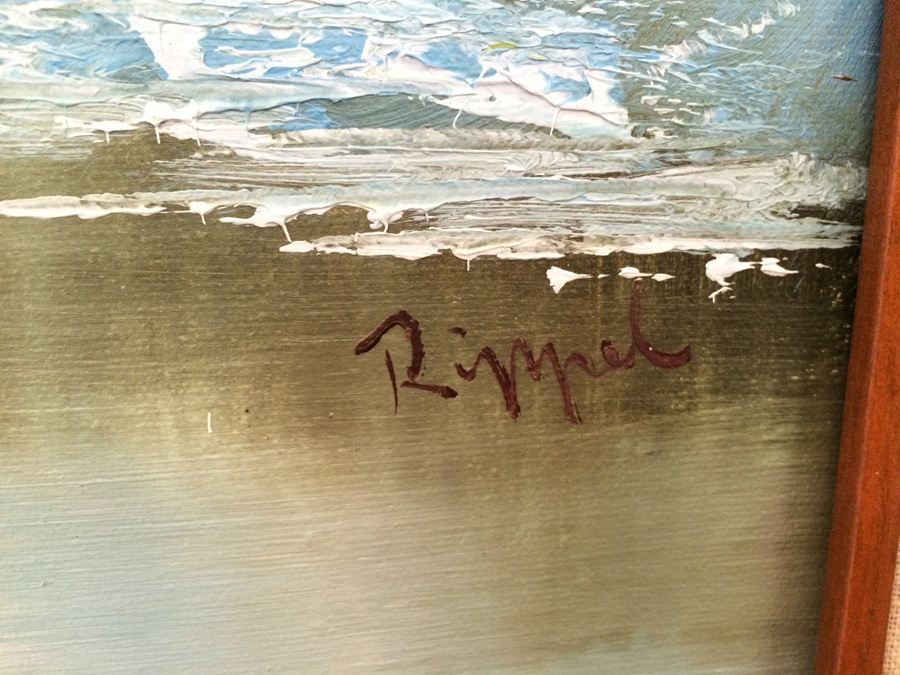 Original Oil Painting Winter Lake Scene [Photo 4]