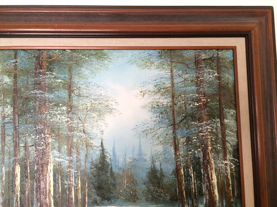 Original Oil Painting Winter Lake Scene [Photo 5]
