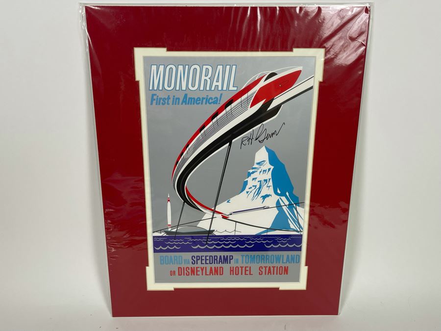 JUST ADDED - Hand Signed Disneyland Monorail First In America Reproduction Poster 9.5 X 13.5 [Photo 10]