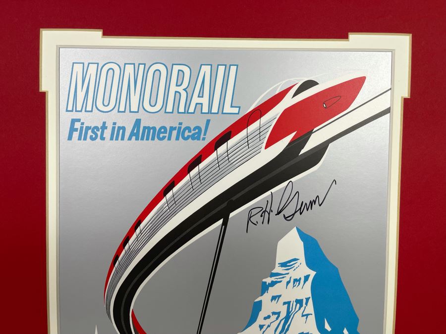 JUST ADDED - Hand Signed Disneyland Monorail First In America Reproduction Poster 9.5 X 13.5 [Photo 4]
