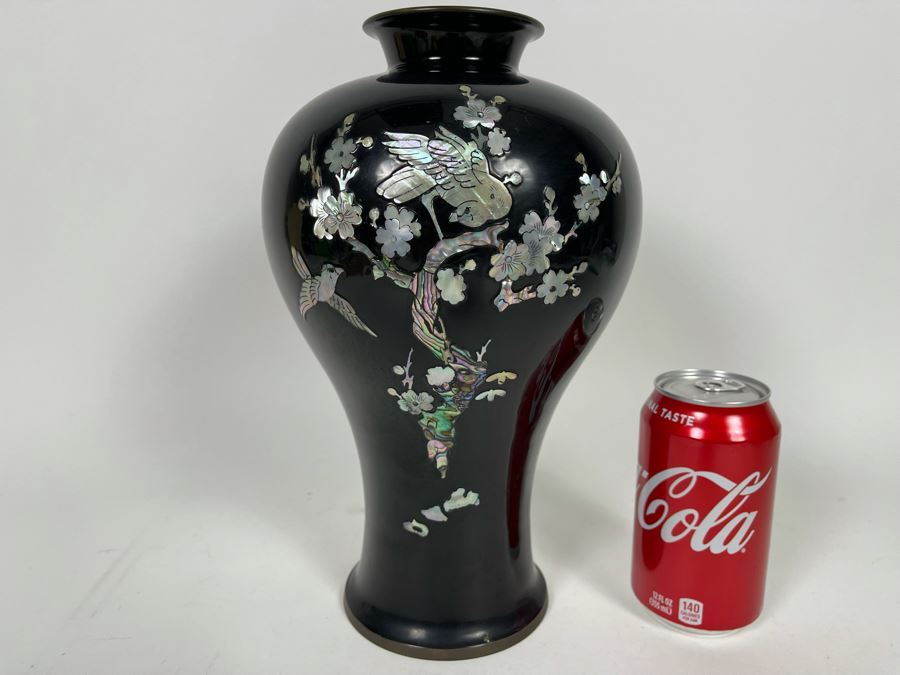 JUST ADDED - Korean Mother Of Pearl Inlay Vase 7W X 12H [Photo 3]