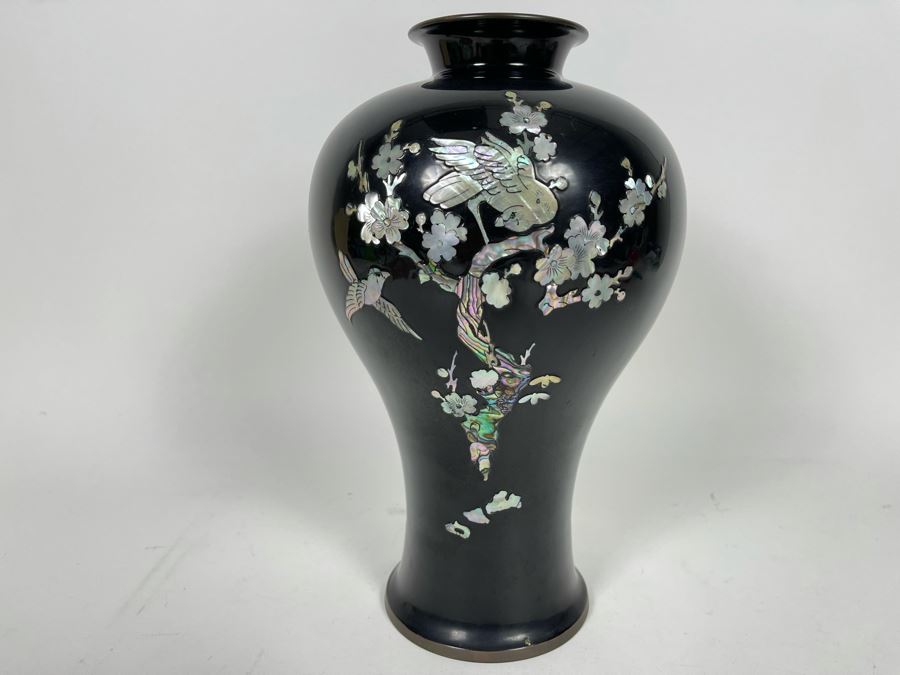 JUST ADDED - Korean Mother Of Pearl Inlay Vase 7W X 12H [Photo 8]