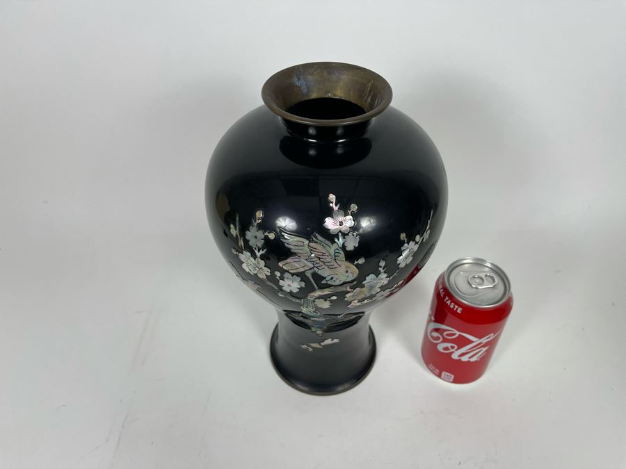 JUST ADDED - Korean Mother Of Pearl Inlay Vase 7W X 12H [Photo 6]