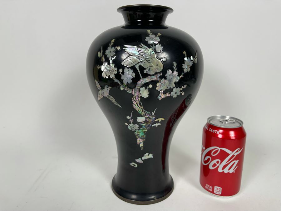 JUST ADDED - Korean Mother Of Pearl Inlay Vase 7W X 12H [Photo 2]