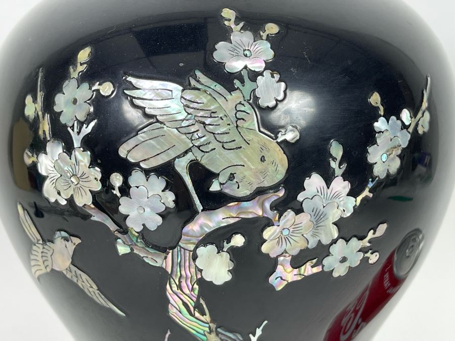 JUST ADDED - Korean Mother Of Pearl Inlay Vase 7W X 12H [Photo 4]