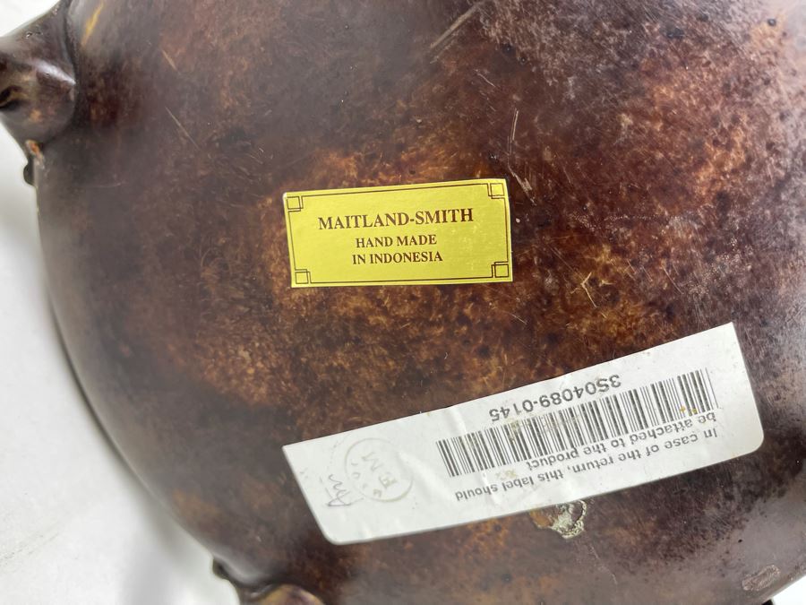 JUST ADDED - Maitland-Smith Decorative Footed Pot With Lid 11W X 9D X 9H [Photo 7]