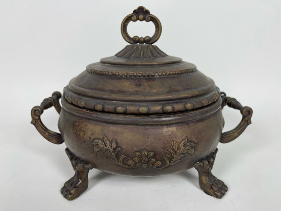 JUST ADDED MaitlandSmith Decorative Footed Pot With Lid 11W X 9D X 9H