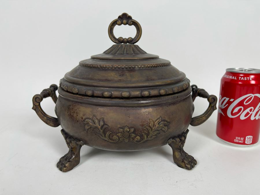 JUST ADDED MaitlandSmith Decorative Footed Pot With Lid 11W X 9D X 9H