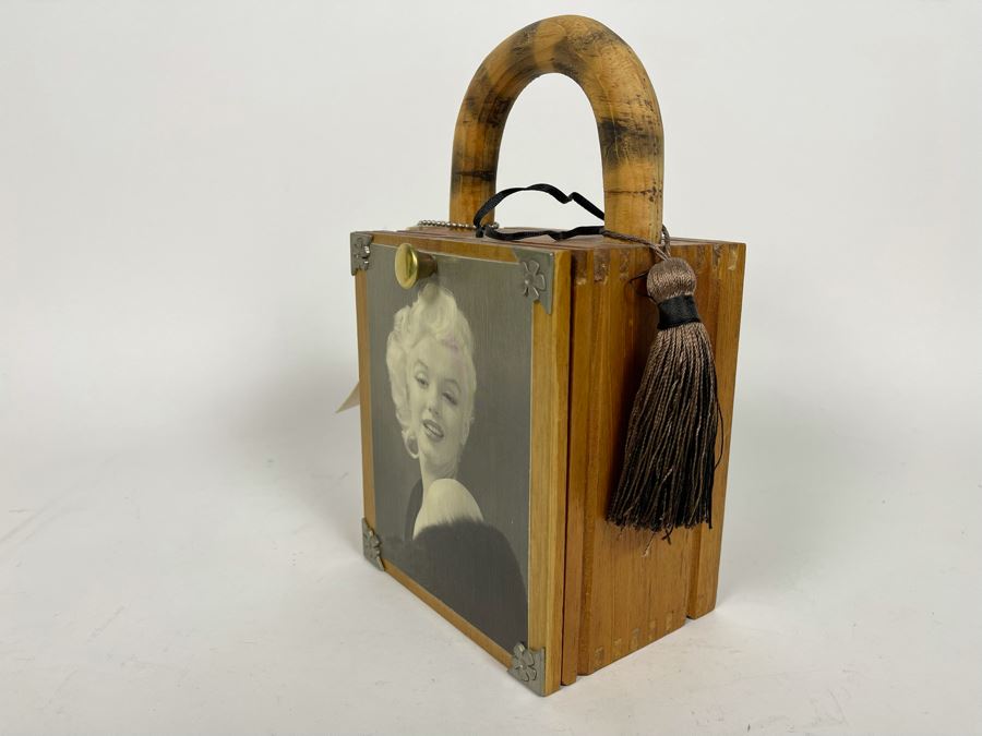 JUST ADDED - Handmade Marilyn Monroe Cigar Box Handbag Purse 5W X 3.5D X 9H [Photo 4]