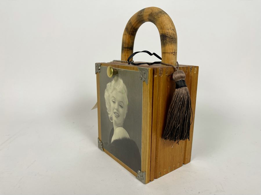 JUST ADDED - Handmade Marilyn Monroe Cigar Box Handbag Purse 5W X 3.5D X 9H [Photo 5]
