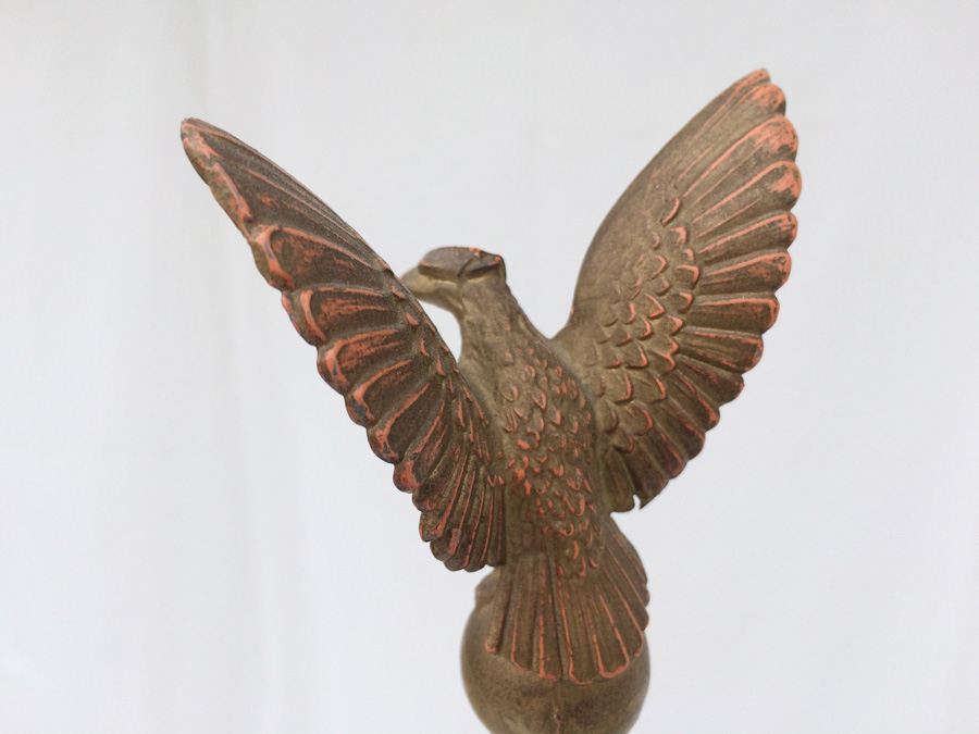 Vintage Two Light Floor Lamp. Gold Eagle Finial. [Photo 5]