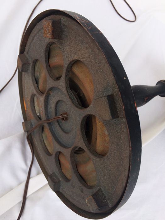 Vintage Two Light Floor Lamp. Gold Eagle Finial. [Photo 9]