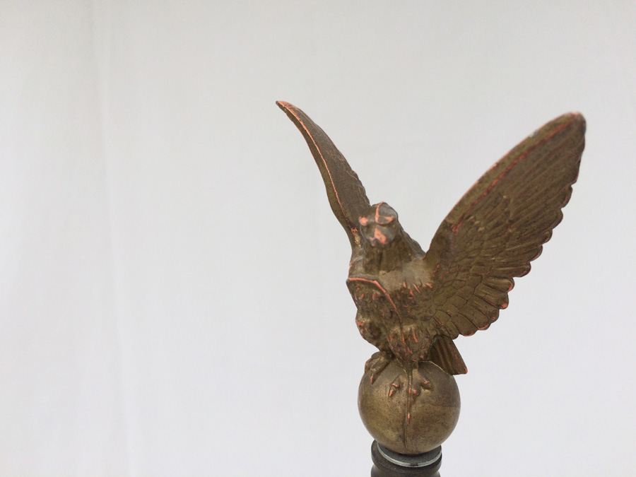 Vintage Two Light Floor Lamp. Gold Eagle Finial. [Photo 4]