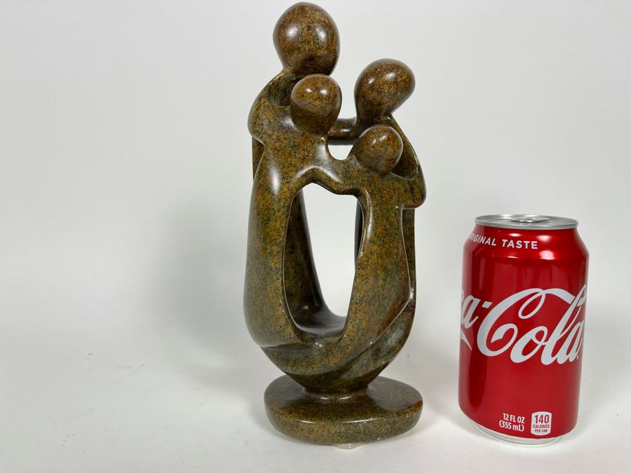 JUST ADDED - Signed Stone Family Of Four Sculpture 4W X 2.5D X 9.5H [Photo 1]