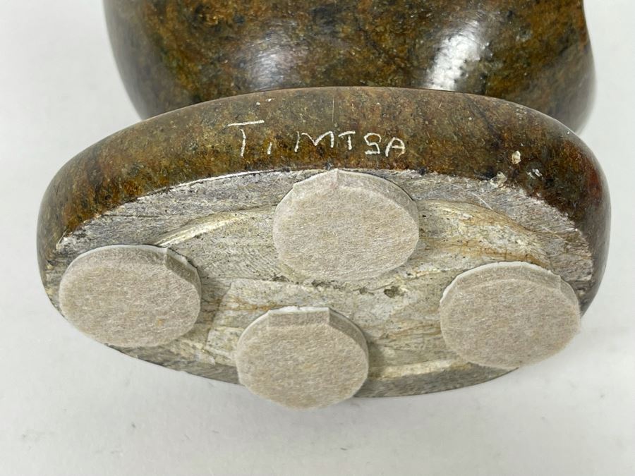 JUST ADDED - Signed Stone Family Of Four Sculpture 4W X 2.5D X 9.5H [Photo 8]