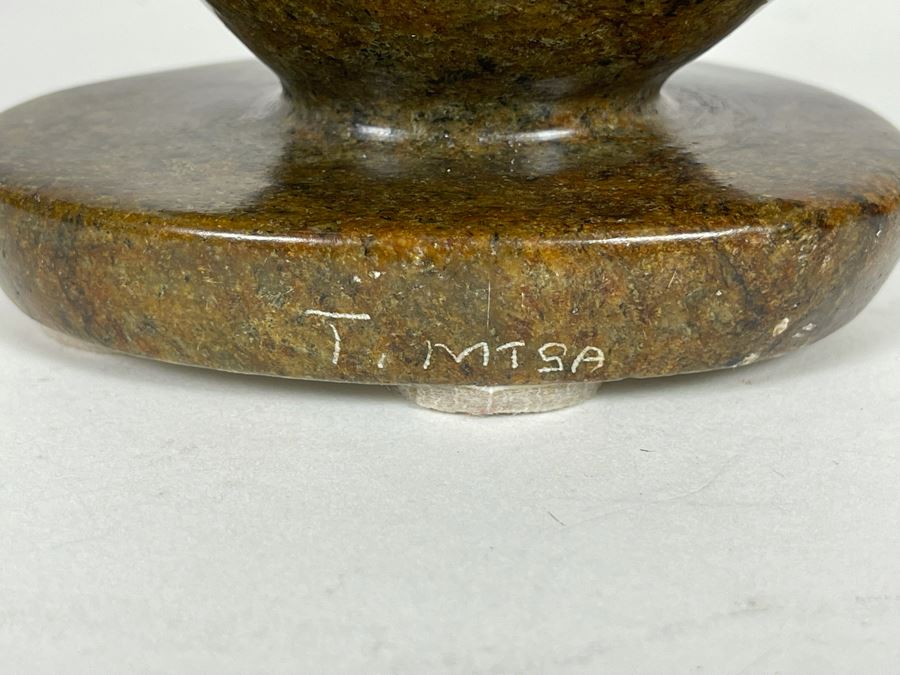 JUST ADDED - Signed Stone Family Of Four Sculpture 4W X 2.5D X 9.5H [Photo 6]