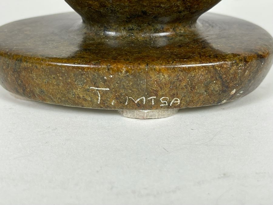 JUST ADDED - Signed Stone Family Of Four Sculpture 4W X 2.5D X 9.5H [Photo 7]