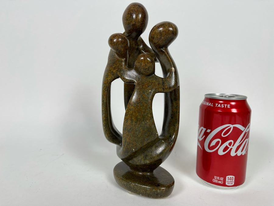 JUST ADDED - Signed Stone Family Of Four Sculpture 4W X 2.5D X 9.5H [Photo 3]