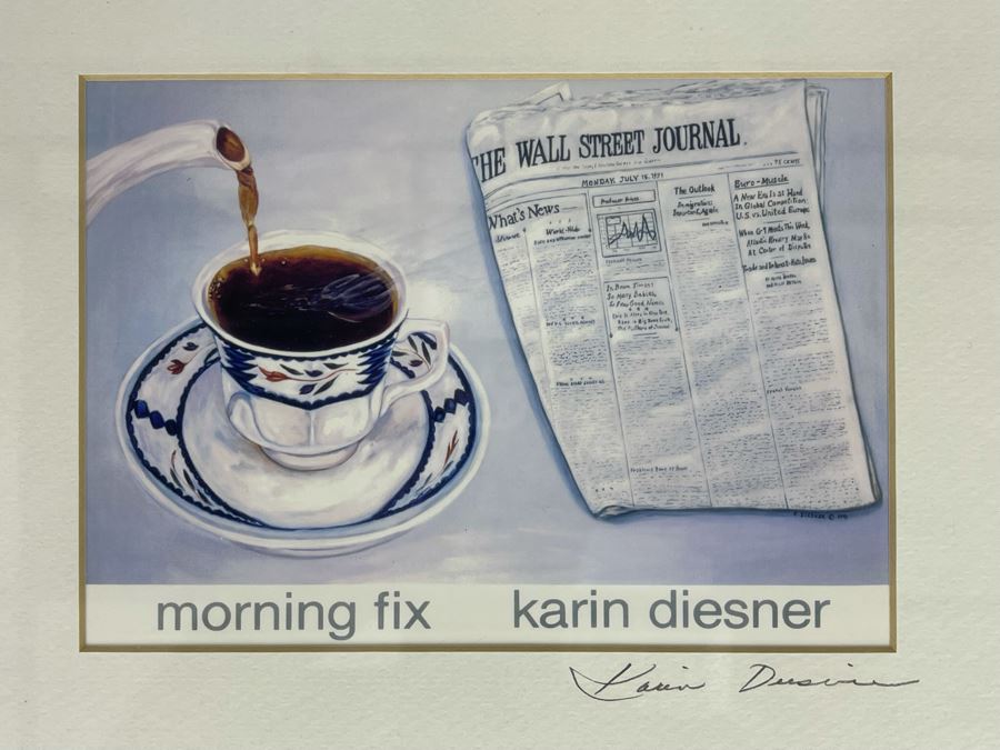 JUST ADDED - Signed Karin Diesner 'Morning Fix' Framed Print 7 X 5 [Photo 3]