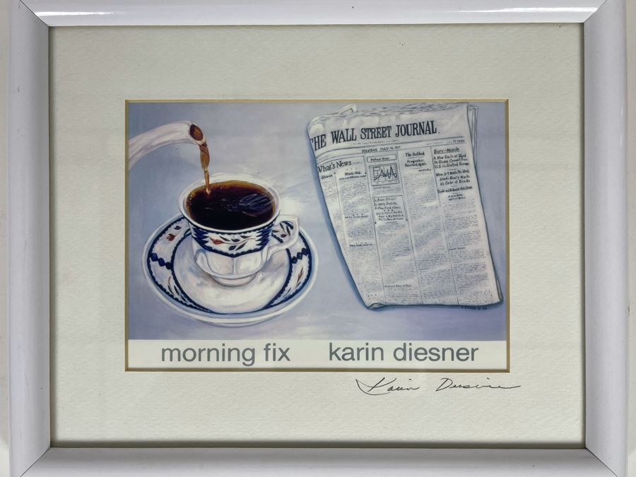 JUST ADDED - Signed Karin Diesner 'Morning Fix' Framed Print 7 X 5 [Photo 2]