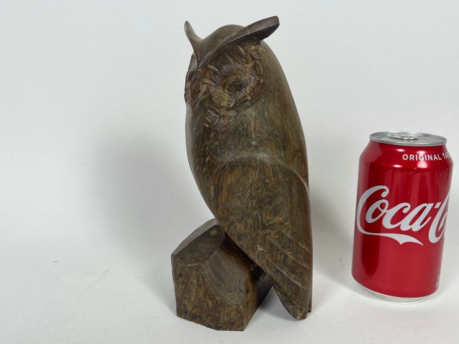 JUST ADDED - Vintage Carved Ironwood Owl Sculpture 8H [Photo 2]