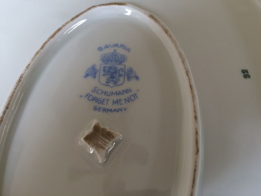 Schumann 'Forget Me Not' Porcelain dinnerware with serving pieces and covered handled bowl [Photo 23]