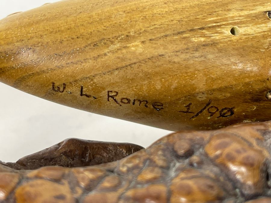 JUST ADDED - Carved Whale Sculpture Signed W. L. Rome 1/90 7.5W X 3D X 3.5H [Photo 11]