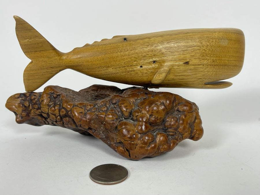 JUST ADDED - Carved Whale Sculpture Signed W. L. Rome 1/90 7.5W X 3D X 3.5H [Photo 8]