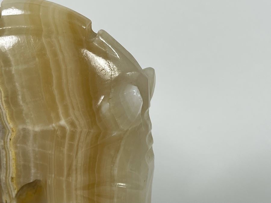 JUST ADDED - Vintage Carved Onyx Horse Head Bookends 6.5H [Photo 7]