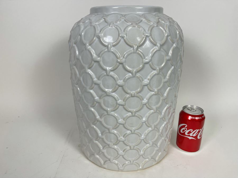 JUST ADDED - Large White Carson Jar 11W X 15H Retails $199