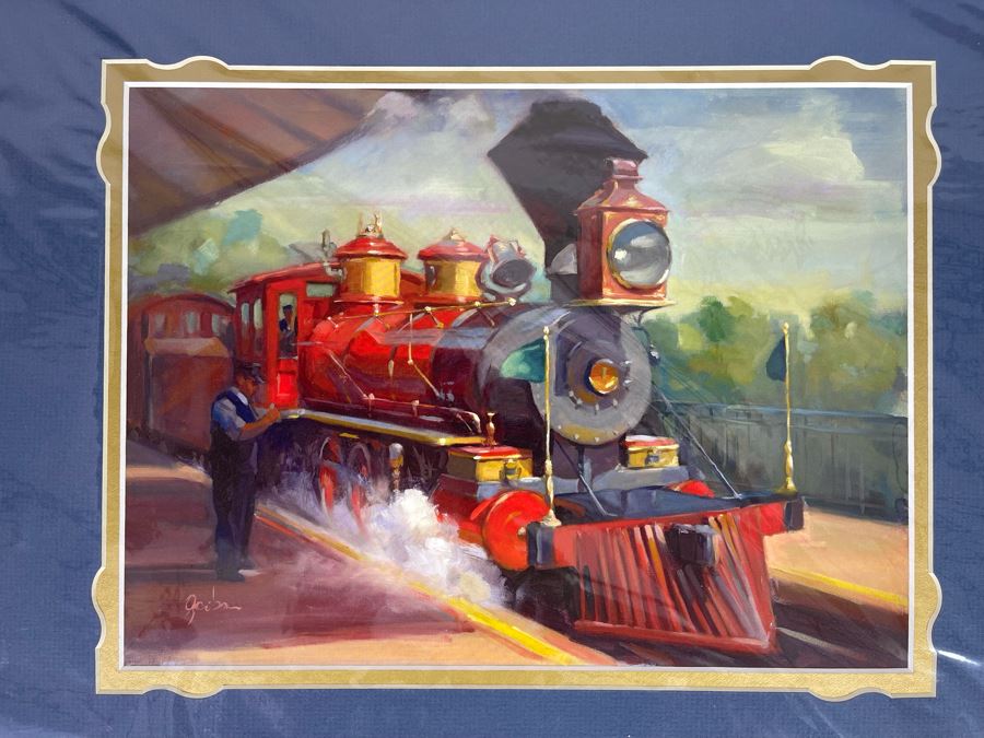 JUST ADDED - Disney George Scribner Train Print 'Like Clockwork' 18 X 14 [Photo 1]