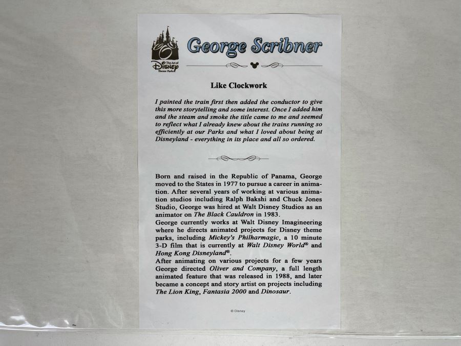 JUST ADDED - Disney George Scribner Train Print 'Like Clockwork' 18 X 14 [Photo 4]