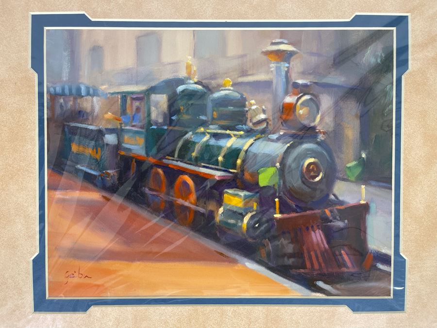 JUST ADDED - Disney George Scribner Train Print 'Mr. Ripley Arrives!' 18 X 14 [Photo 1]