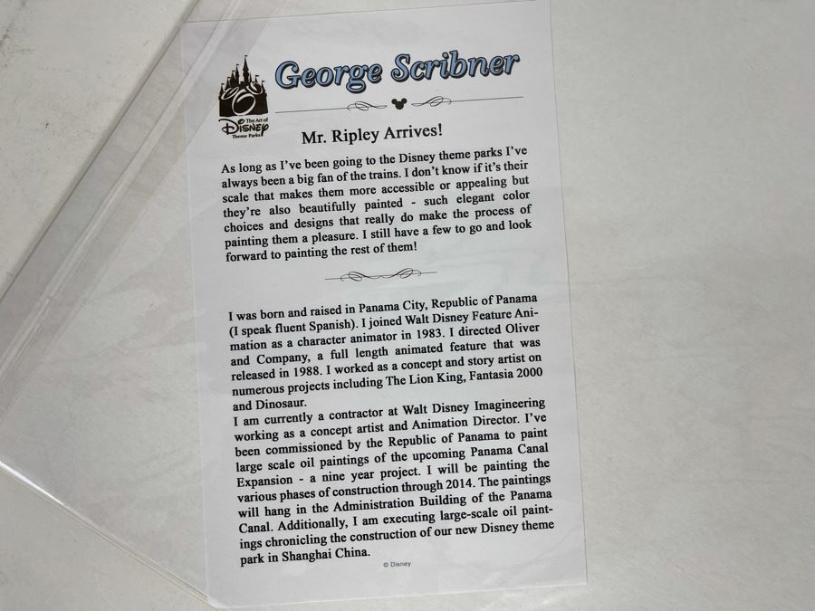 JUST ADDED - Disney George Scribner Train Print 'Mr. Ripley Arrives!' 18 X 14 [Photo 4]