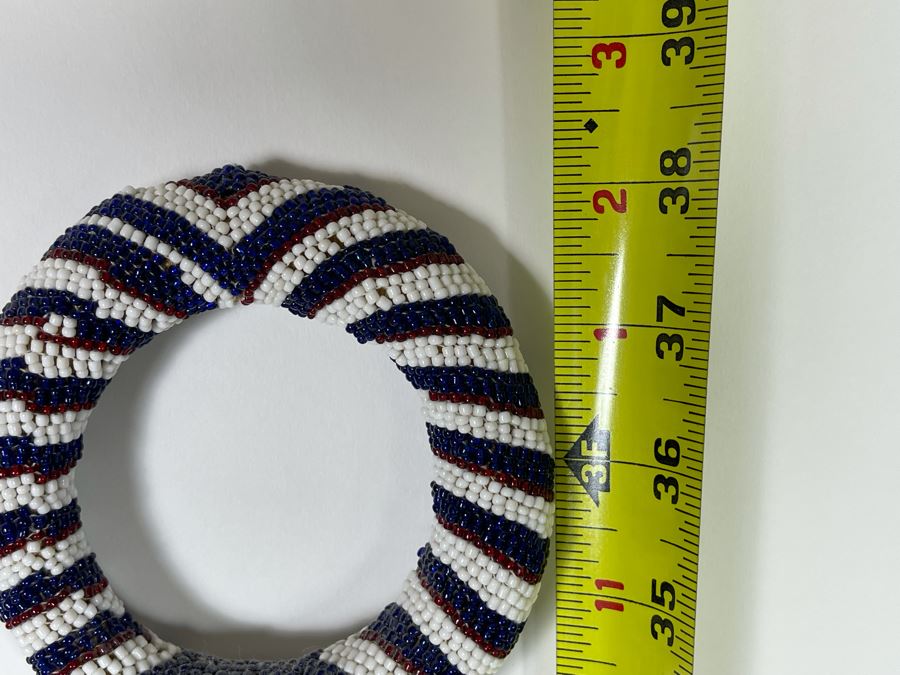 JUST ADDED - Vintage African Tutsi Beaded Walking Stick Cane 3'2'L [Photo 7]