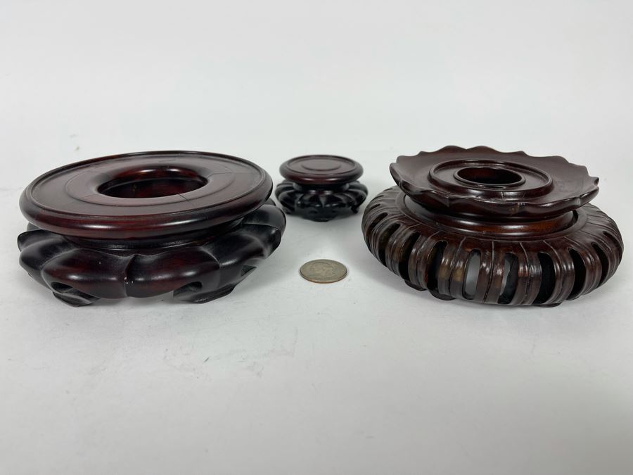 JUST ADDED - Set Of Three Chinese Wooden Stands [Photo 2]