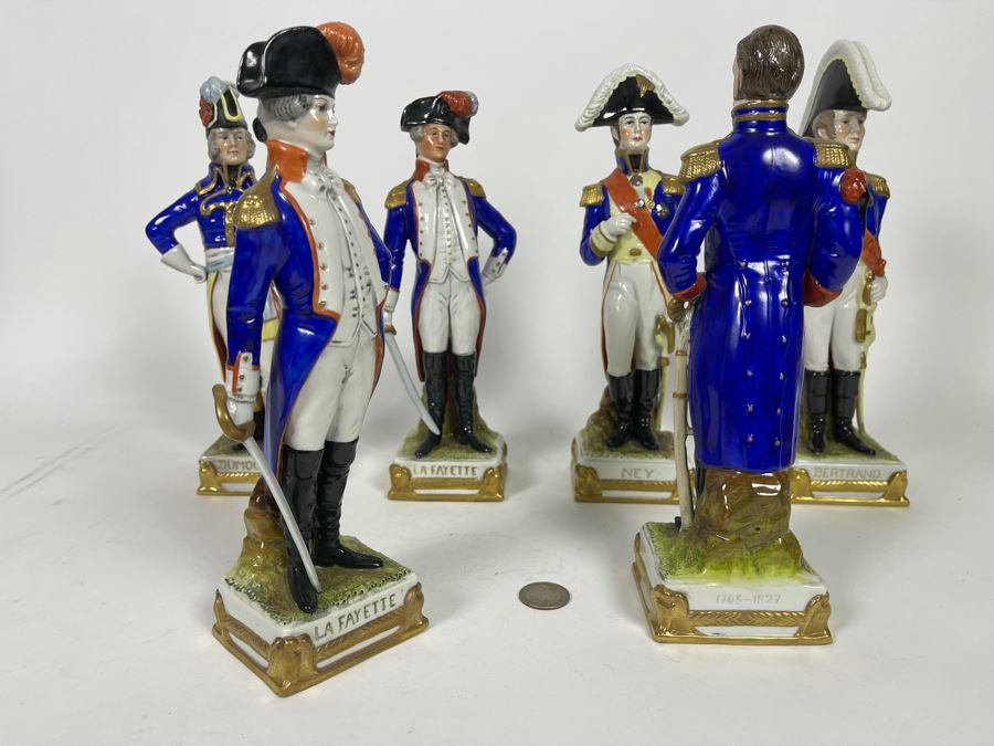 JUST ADDED - Collection Of Six Vintage German Democratic Republic (GDR) Hand Painted Saxon Porcelain French Napoleonic Soldier Figurines From Scheibe Alsbach - Thuringia Signed 10H [Photo 12]