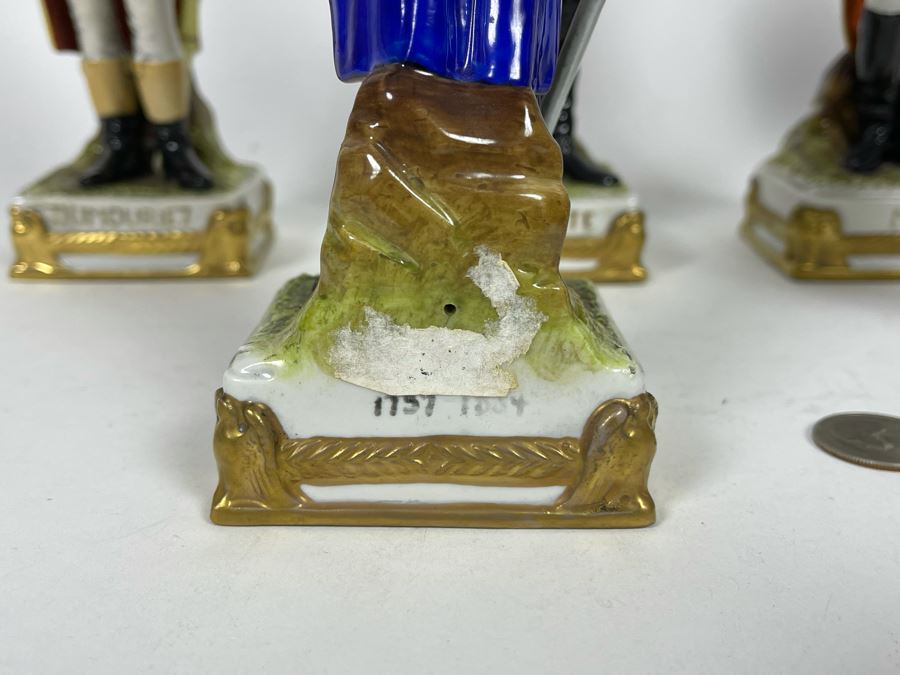 JUST ADDED - Collection Of Six Vintage German Democratic Republic (GDR) Hand Painted Saxon Porcelain French Napoleonic Soldier Figurines From Scheibe Alsbach - Thuringia Signed 10H [Photo 9]