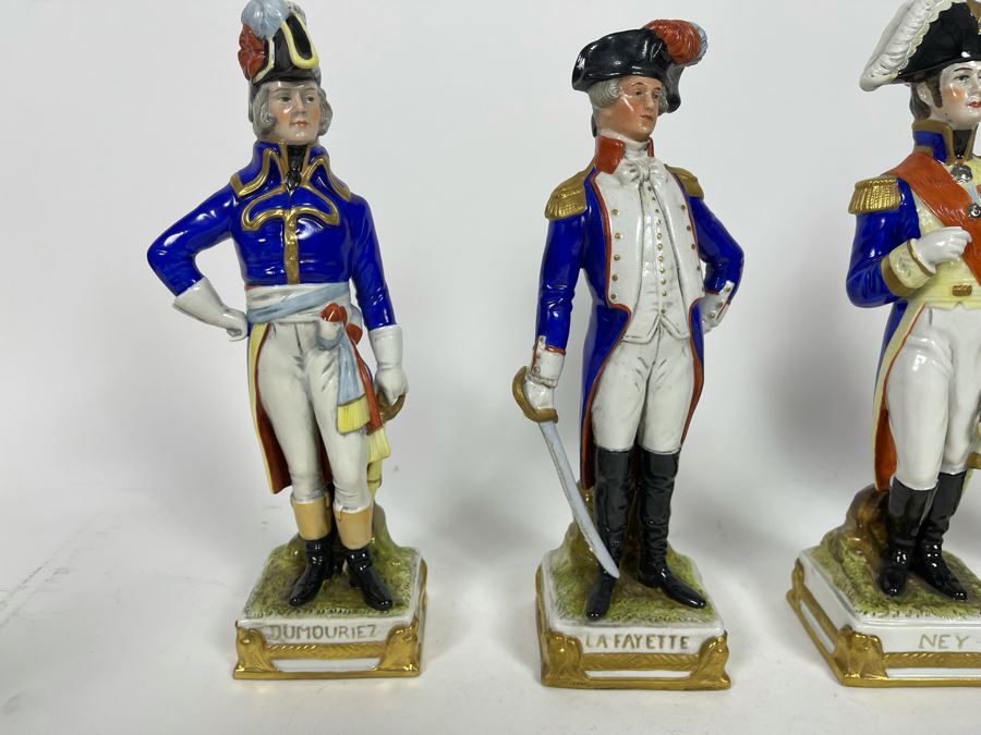 JUST ADDED - Collection Of Six Vintage German Democratic Republic (GDR) Hand Painted Saxon Porcelain French Napoleonic Soldier Figurines From Scheibe Alsbach - Thuringia Signed 10H [Photo 13]